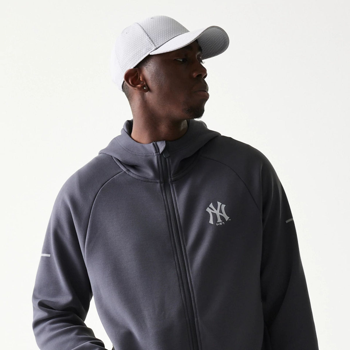 New York Yankees MLB Dark Grey Full Zip Hoodie-zelvios