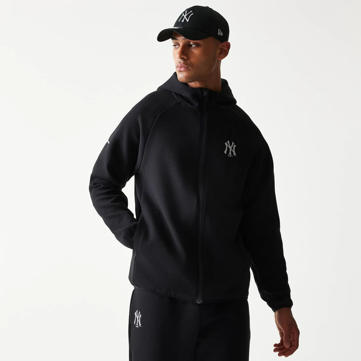 New York Yankees MLB Black Full Zip Hoodie-zelvios