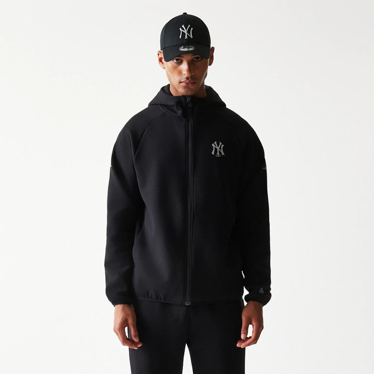 New York Yankees MLB Black Full Zip Hoodie-zelvios