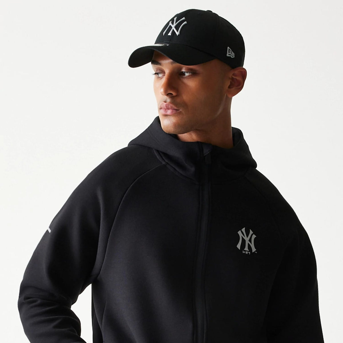 New York Yankees MLB Black Full Zip Hoodie-zelvios