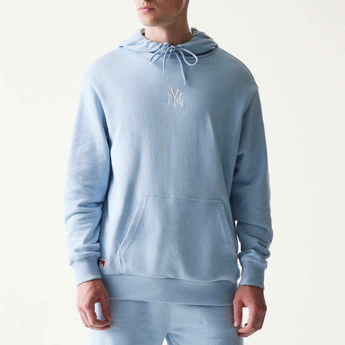 New York Yankees MLB Midi Pastel Blue Oversized Pullover Hoodie-zelvios