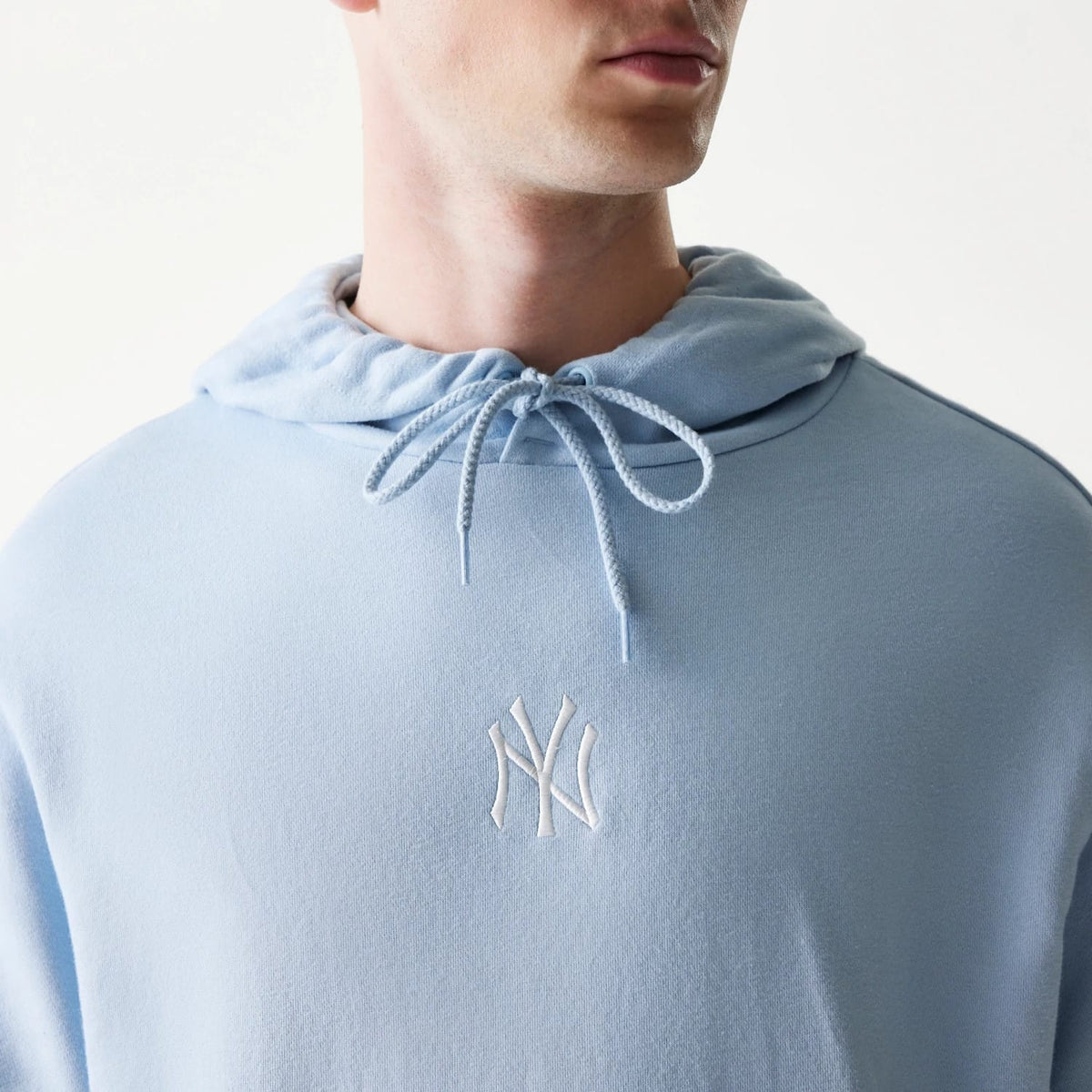New York Yankees MLB Midi Pastel Blue Oversized Pullover Hoodie-zelvios