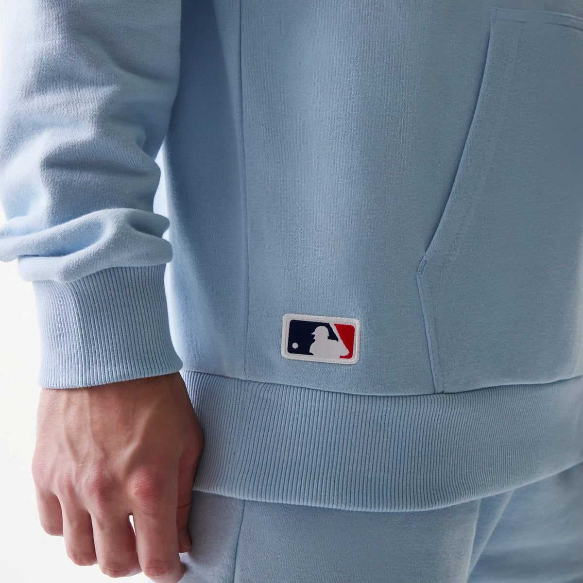 New York Yankees MLB Midi Pastel Blue Oversized Pullover Hoodie-zelvios