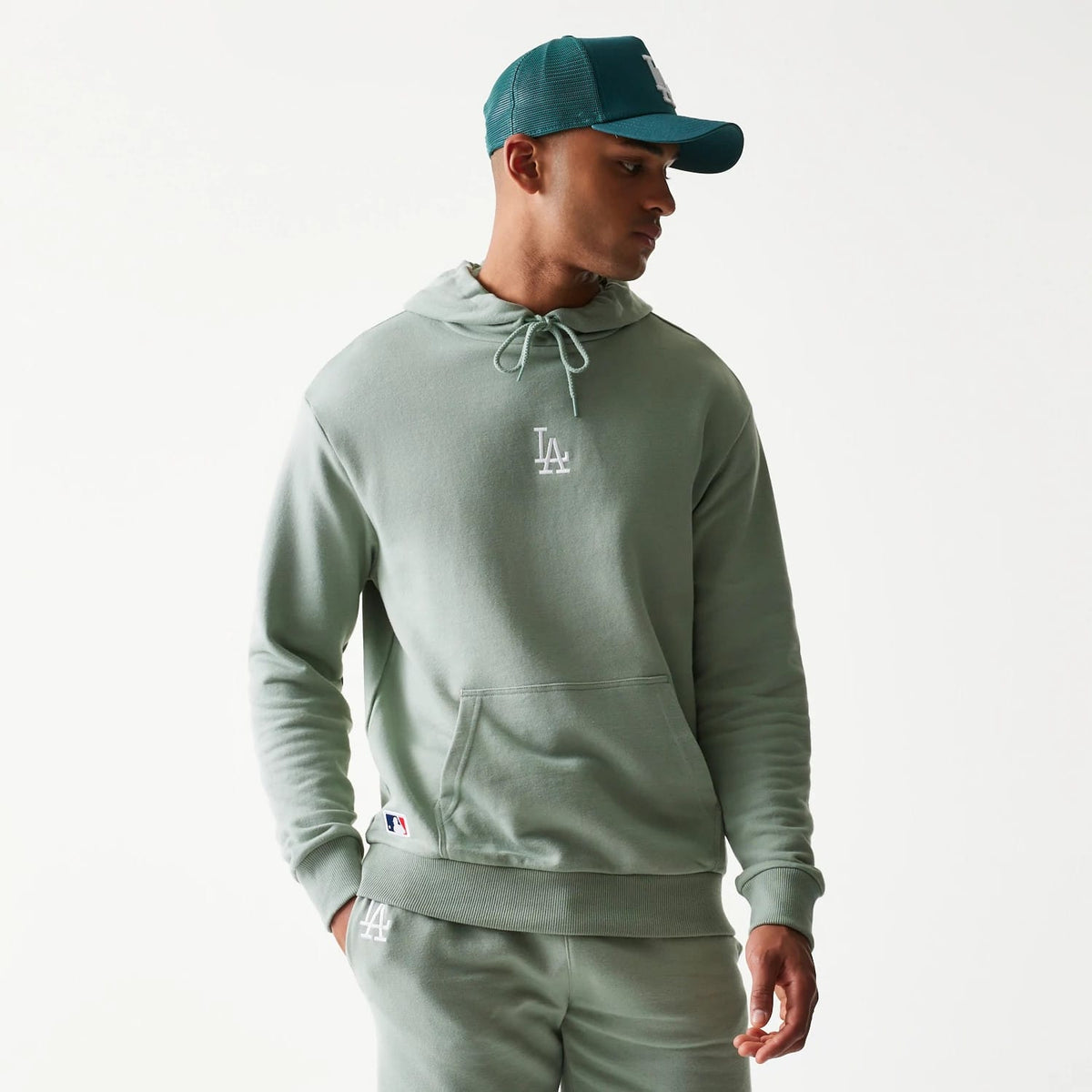 LA Dodgers MLB Midi Pastel Green Oversized Pullover Hoodie-zelvios
