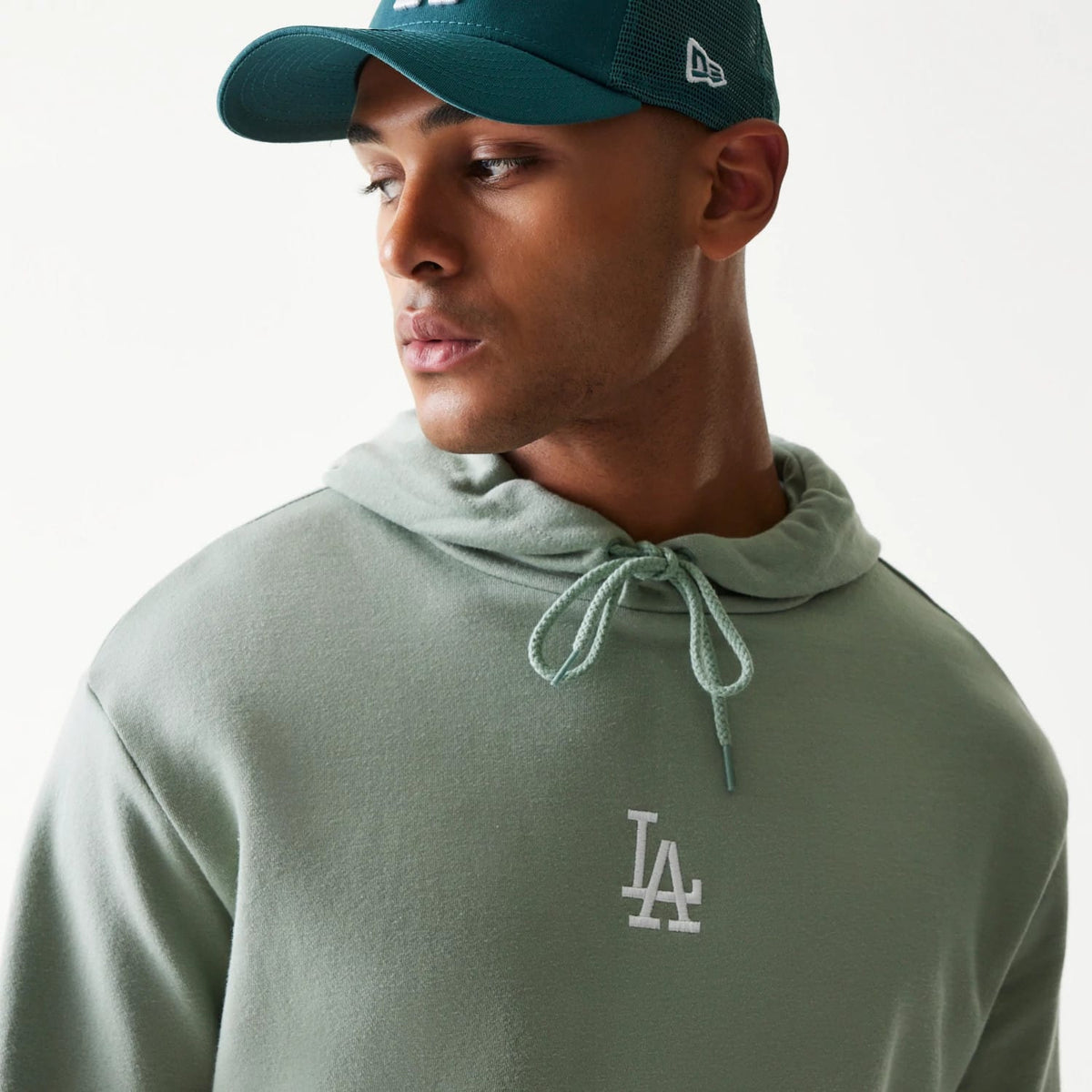 LA Dodgers MLB Midi Pastel Green Oversized Pullover Hoodie-zelvios