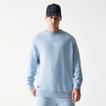 New York Yankees MLB Midi Pastel Blue Oversized Crew Neck Sweater-zelvios