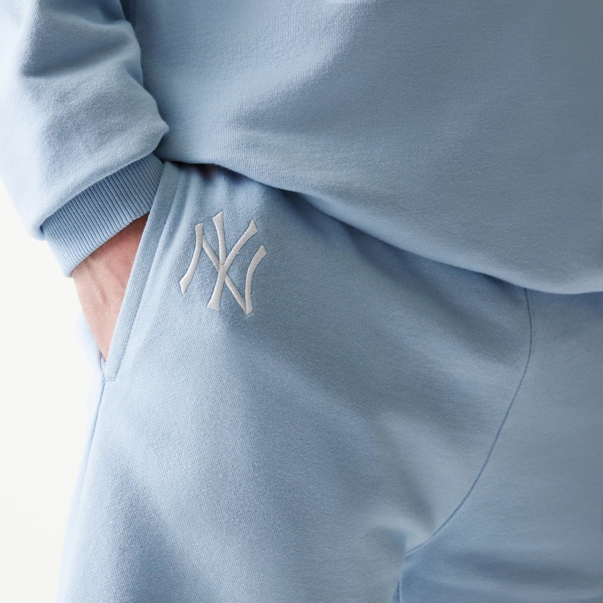New York Yankees MLB League Essential Midi Pastel Blue Shorts-zelvios
