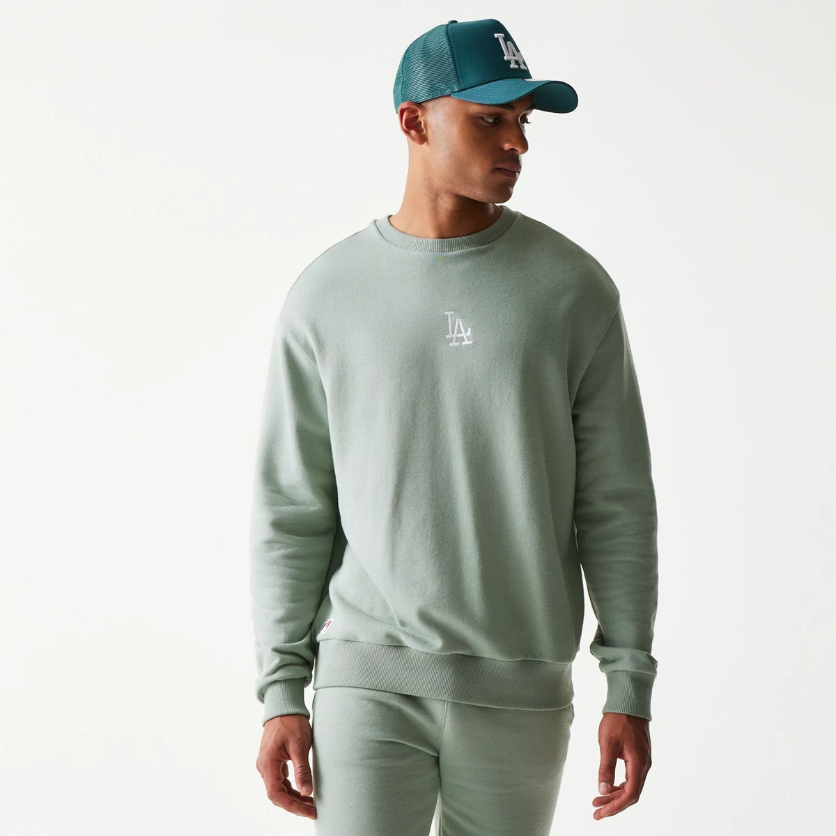 LA Dodgers MLB Midi Pastel Green Oversized Crew Neck Sweater-zelvios