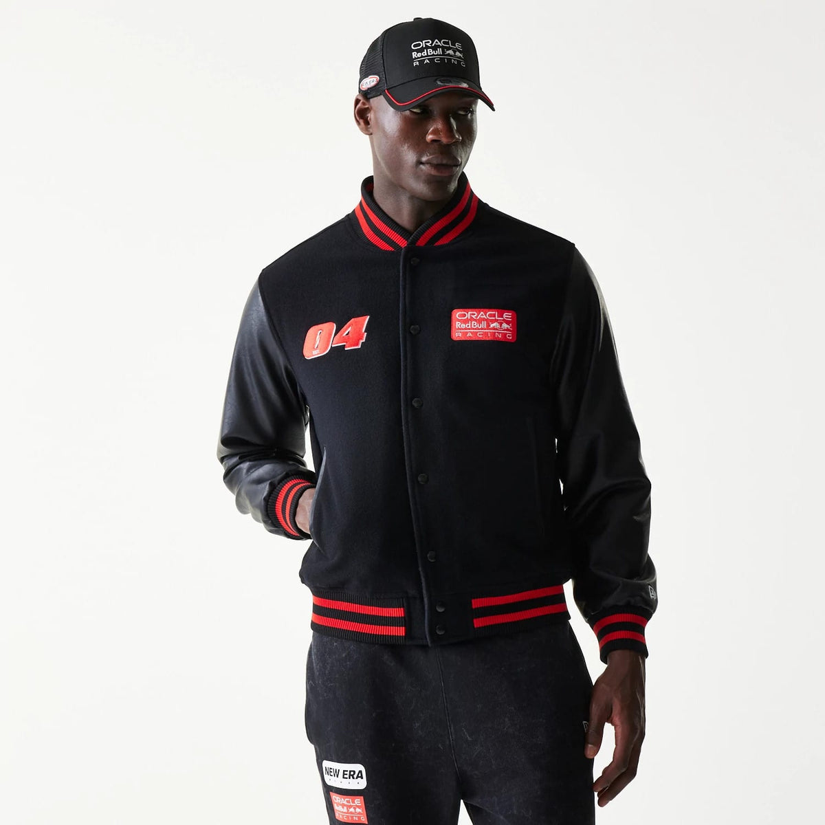 Red Bull Racing Black Varsity Jacket-zelvios