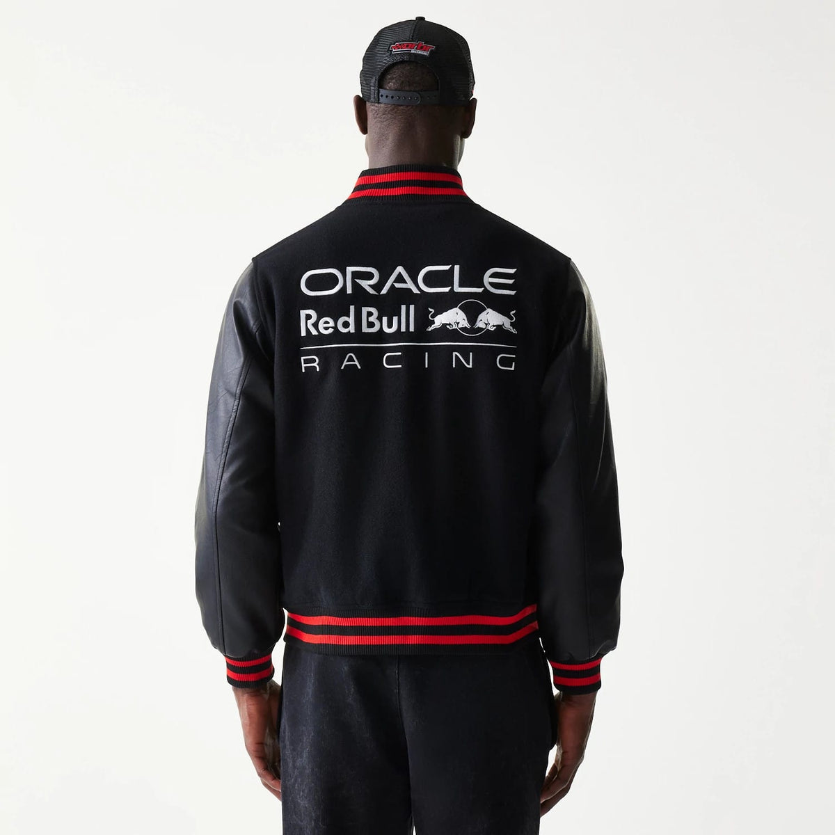 Red Bull Racing Black Varsity Jacket-zelvios