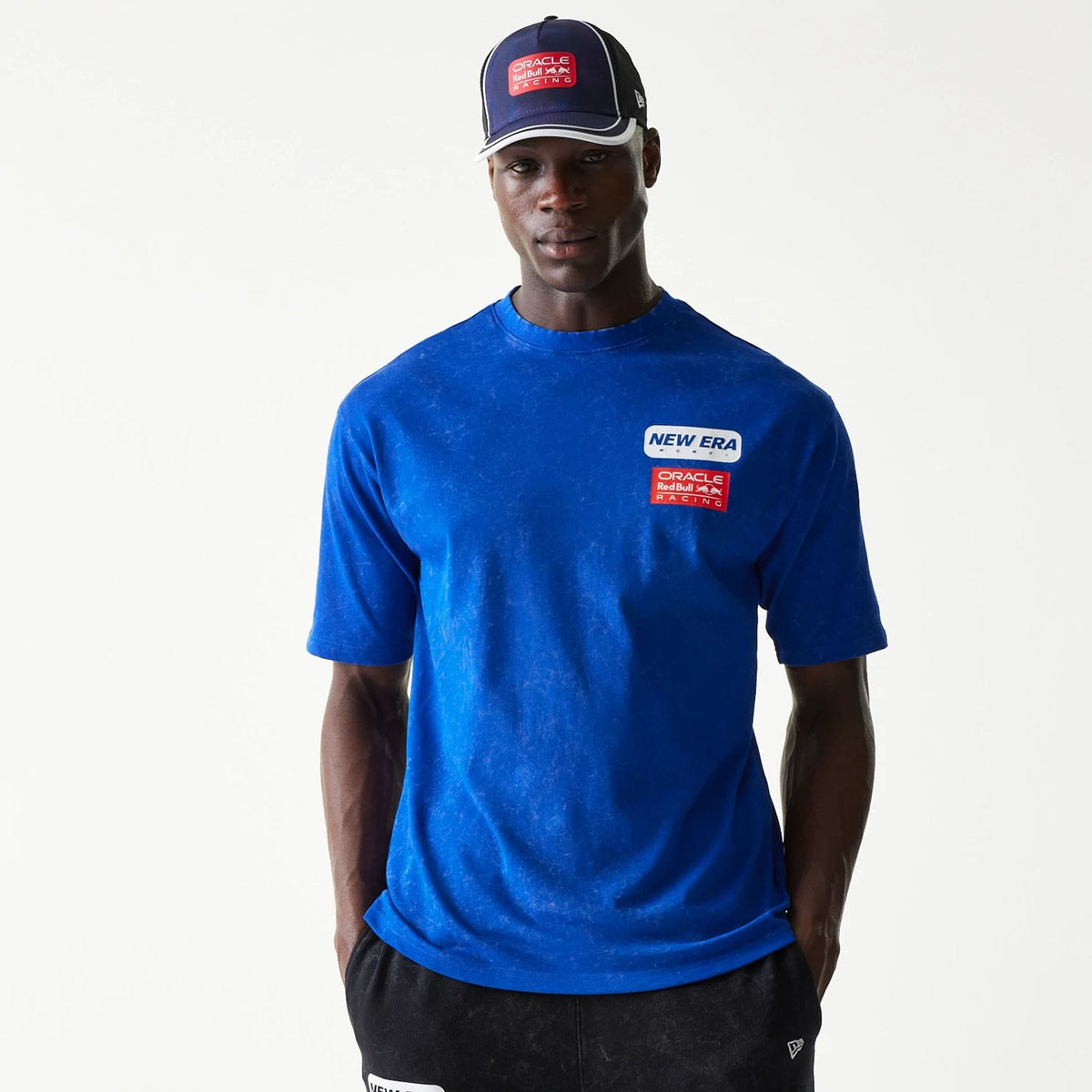 Red Bull Racing Linear Graphic Blue Oversized T-Shirt-zelvios