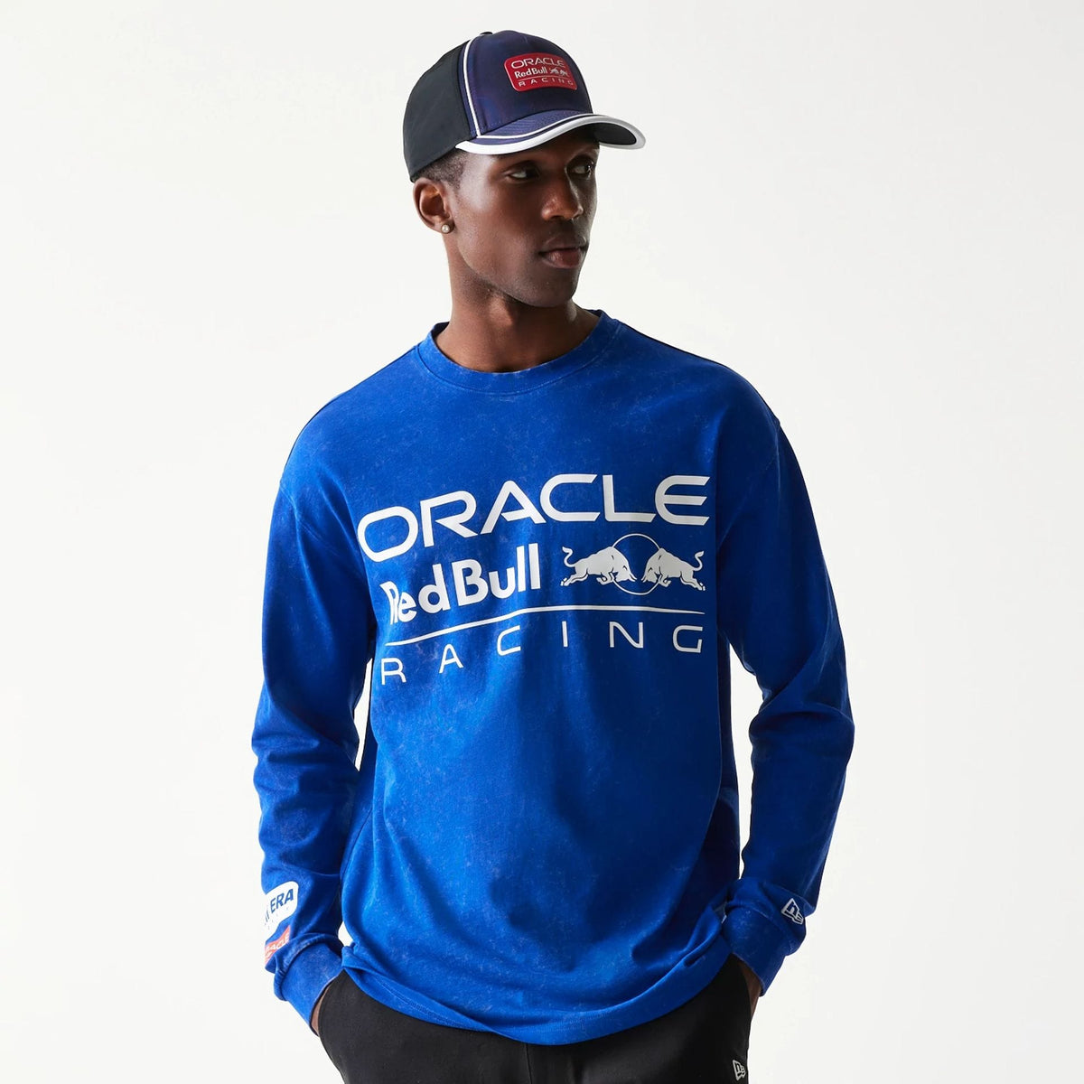 Red Bull Racing Linear Graphic Blue Long Sleeve T-Shirt-zelvios