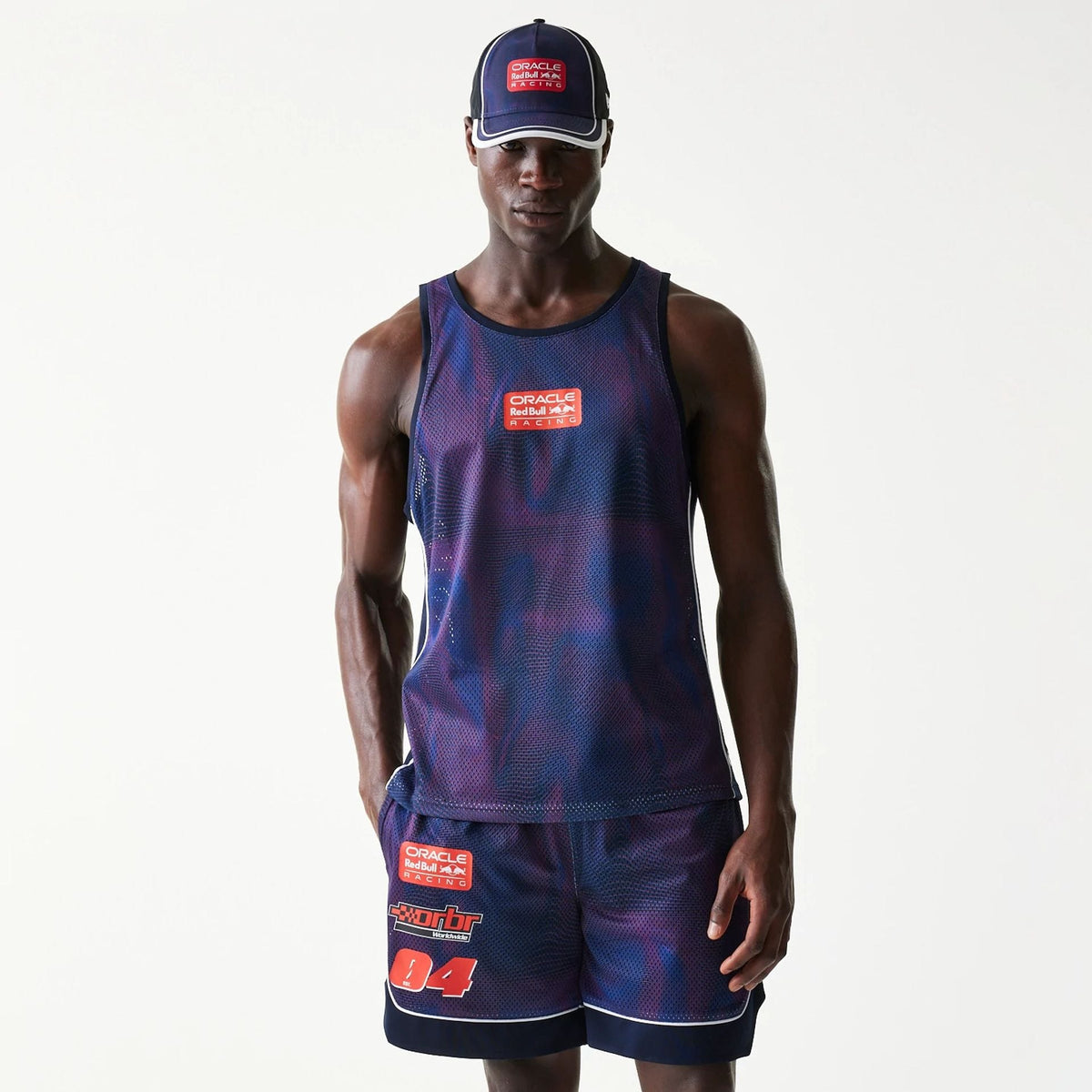 Red Bull Racing Dark Blue Mesh Tank Top-zelvios