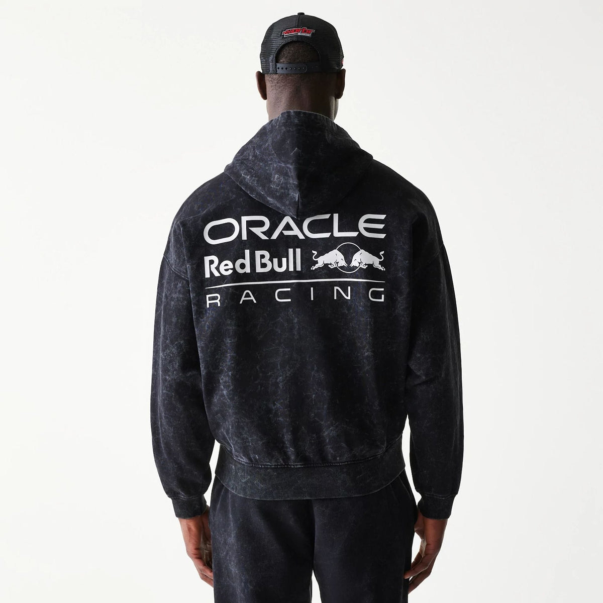 Red Bull Racing Dropped Shoulder Black Dropped Shoulder Full Zip Hoodie-zelvios