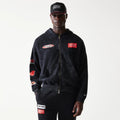 Red Bull Racing Graphic Black Dropped Shoulder Full Zip Hoodie-zelvios