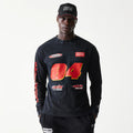 Red Bull Racing Graphic Black Long Sleeve T-Shirt-zelvios