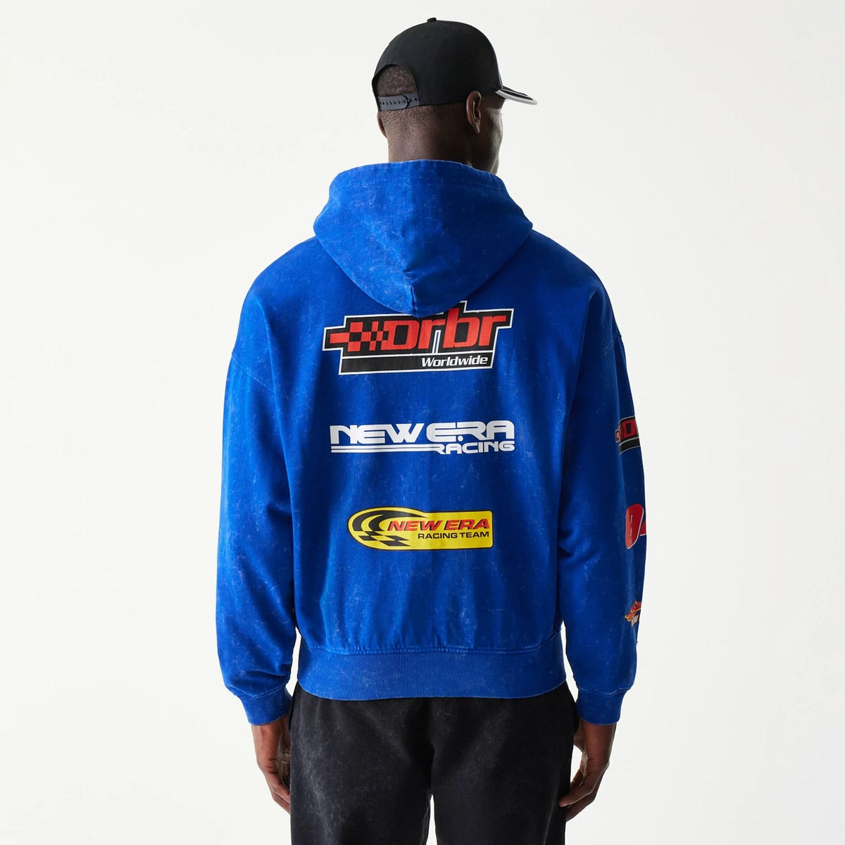 Red Bull Racing Graphic Blue Dropped Shoulder Full Zip Hoodie-zelvios