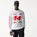 Red Bull Racing Graphic White Long Sleeve T-Shirt-zelvios