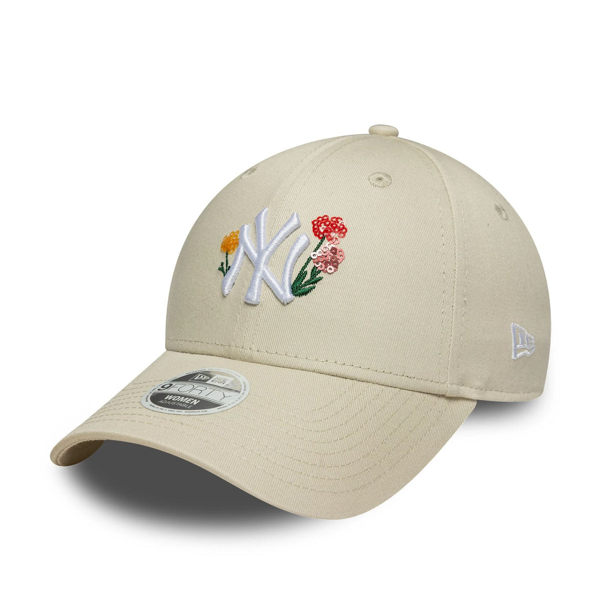 New York Yankees Womens MLB Floral Light Beige 9FORTY Cap-zelvios
