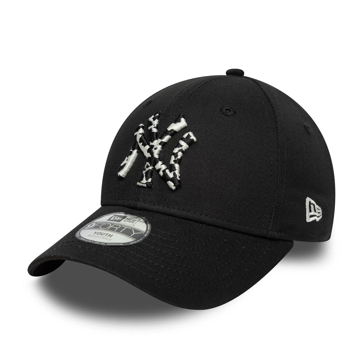 New York Yankees Youth MLB Animal Infill Black 9FORTY Cap-zelvios