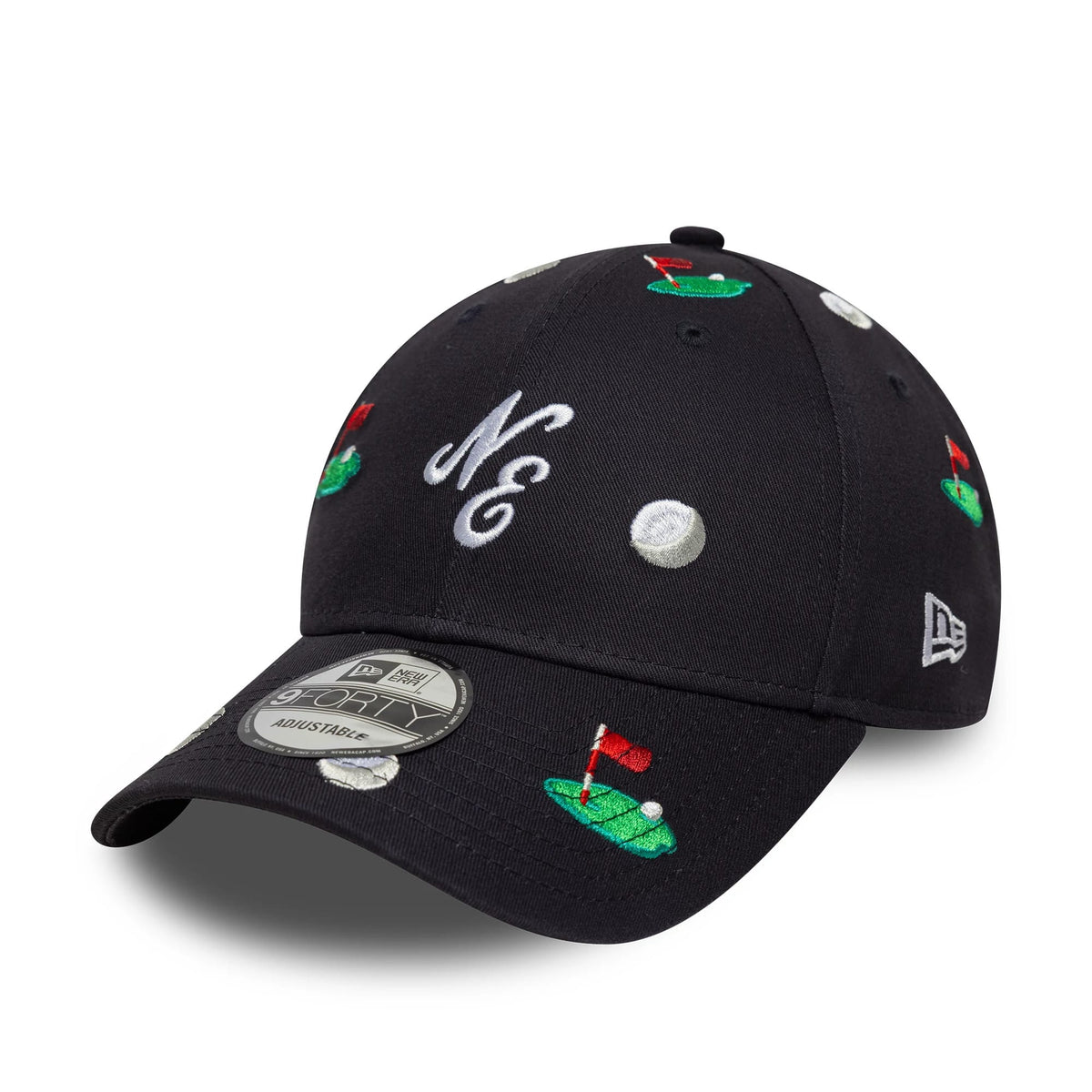 New Era All Over Print Navy 9FORTY M-Crown Adjustable Cap-zelvios