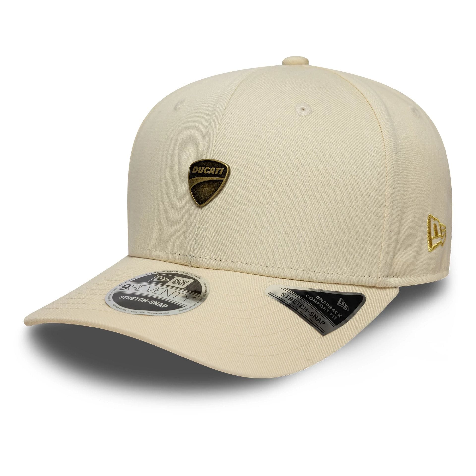 Ducati Motor Logo Light Beige 9SEVENTY Stretch Snap Cap-kentox