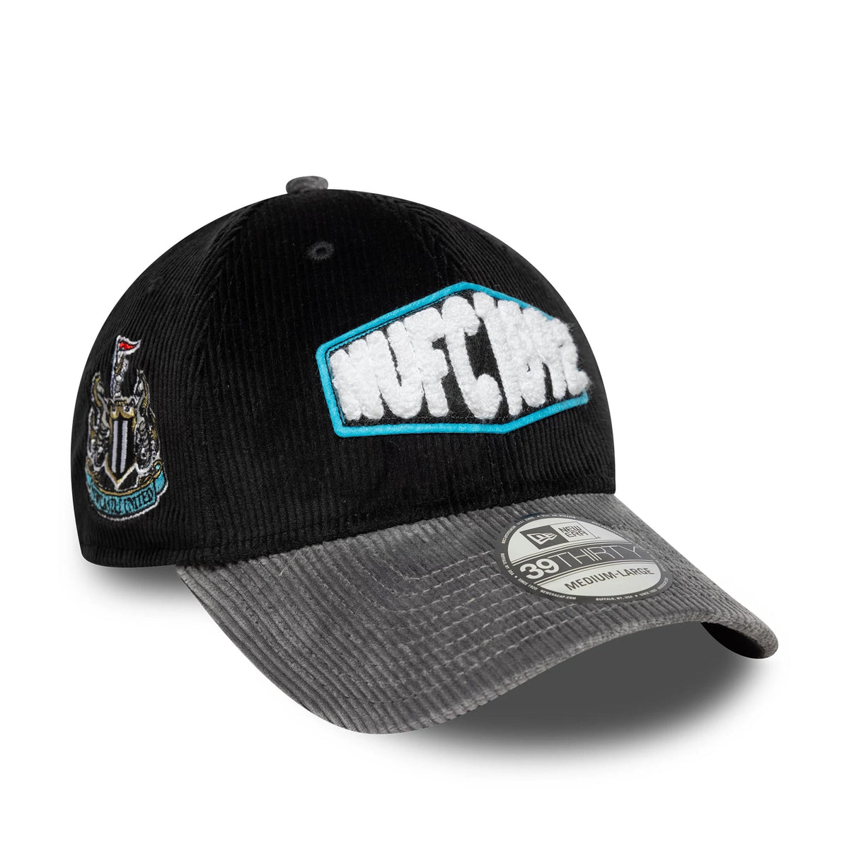 Newcastle United FC Cord Black 39THIRTY Stretch Fit Cap-zelvios