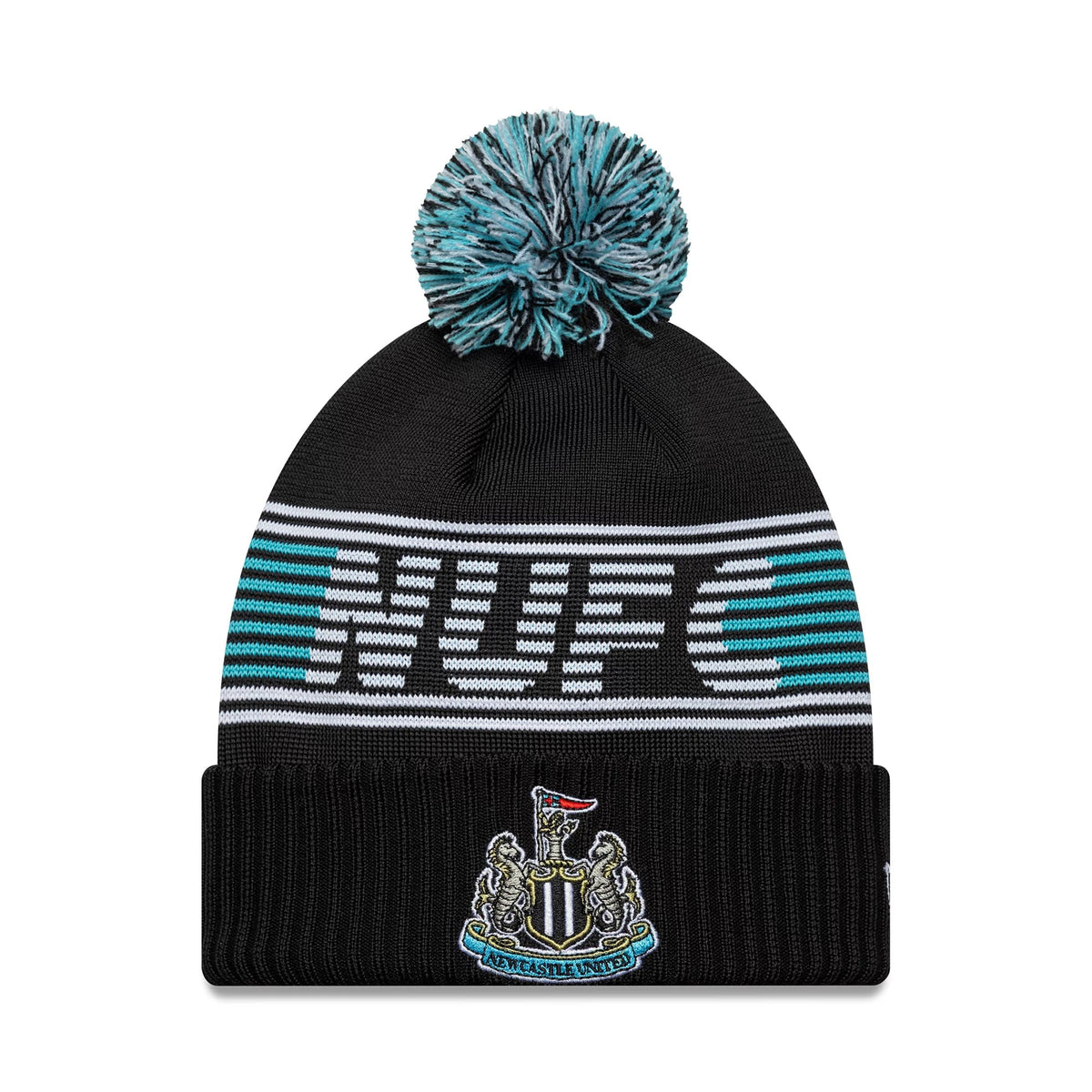 Newcastle United FC Black Bobble Knit Beanie Hat-zelvios