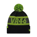 VR46 Recycled Black Bobble Knit Beanie Hat-zelvios