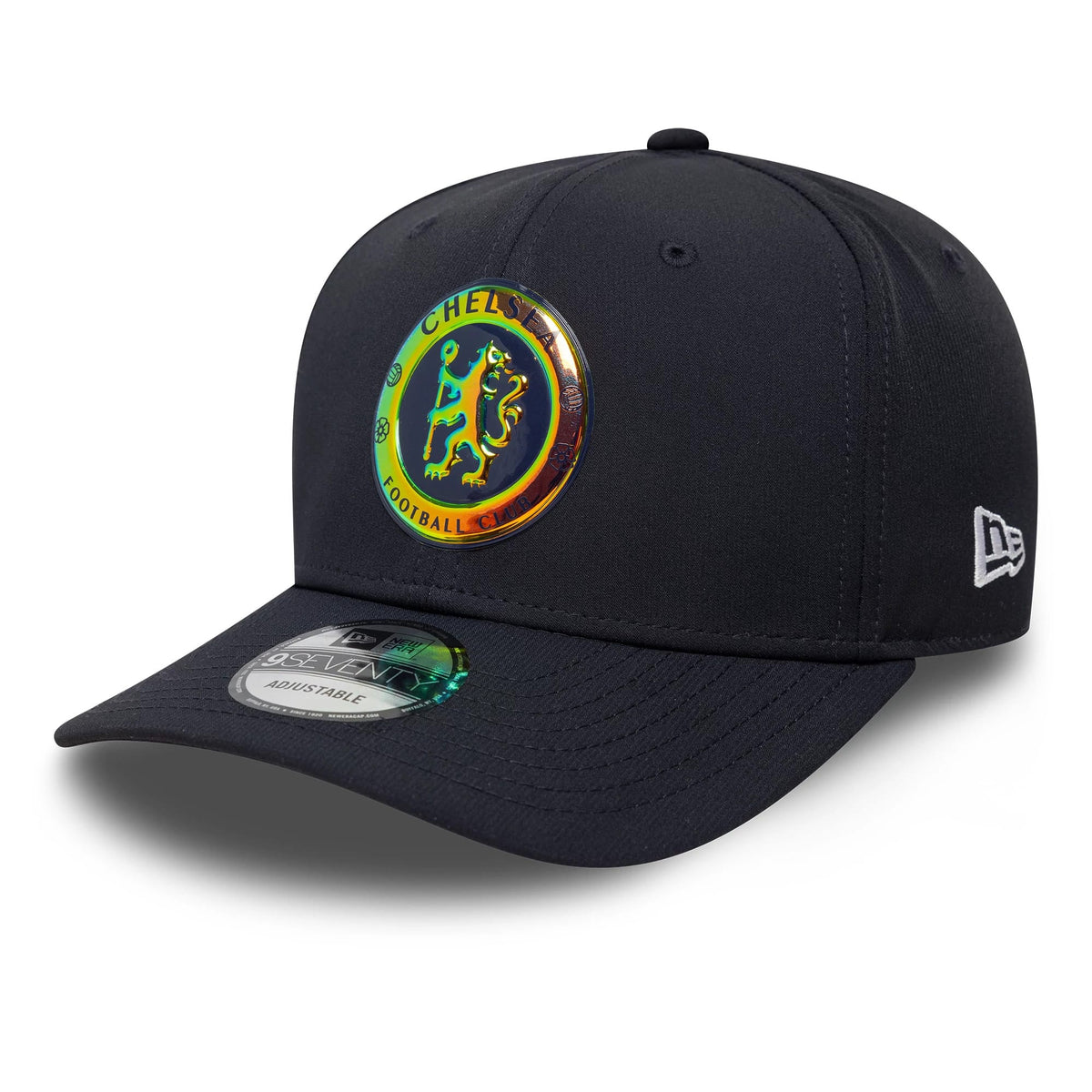 Chelsea FC Lion Crest Iridescent Navy 9SEVENTY Stretch Snap Cap-zelvios