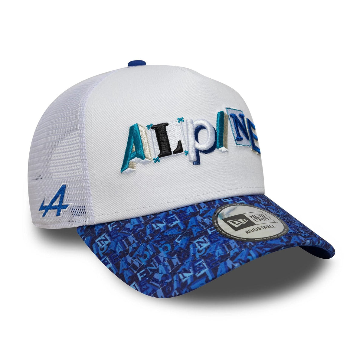 Alpine Racing All Over Print White 9FORTY A-Frame Trucker Cap-zelvios