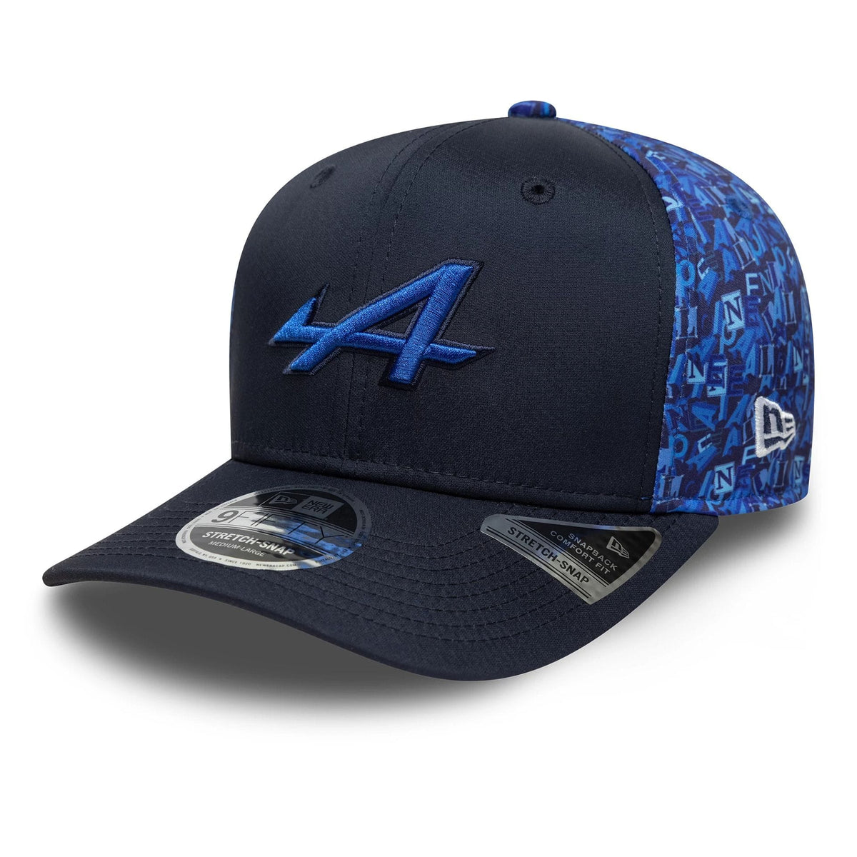 Alpine Racing All Over Print Navy 9FIFTY Stretch Snap Cap-zelvios