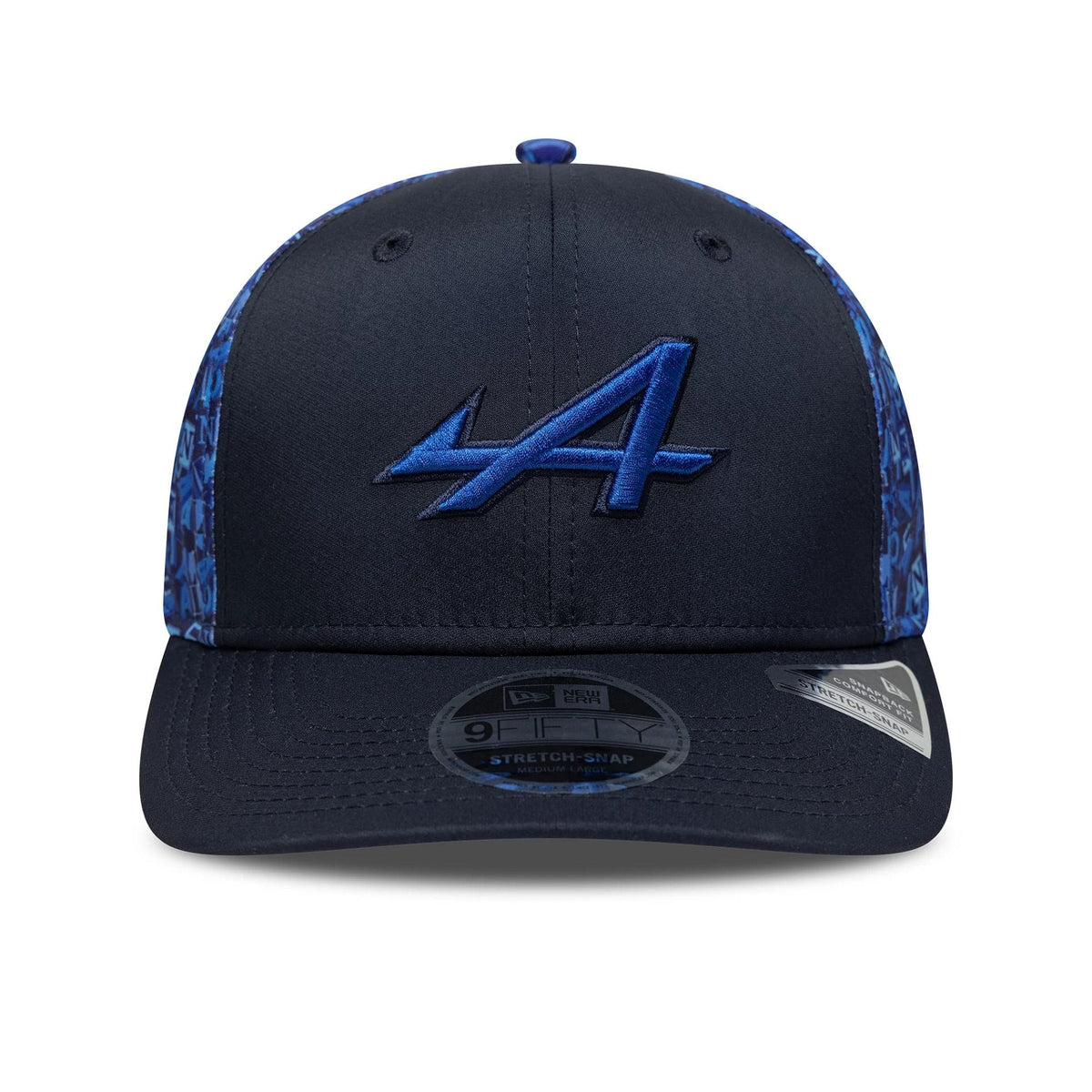 Alpine Racing All Over Print Navy 9FIFTY Stretch Snap Cap-zelvios
