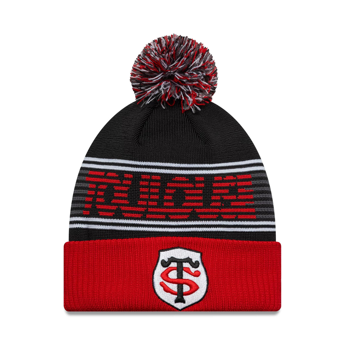 Stade Toulousain Black Bobble Knit Beanie Hat-zelvios
