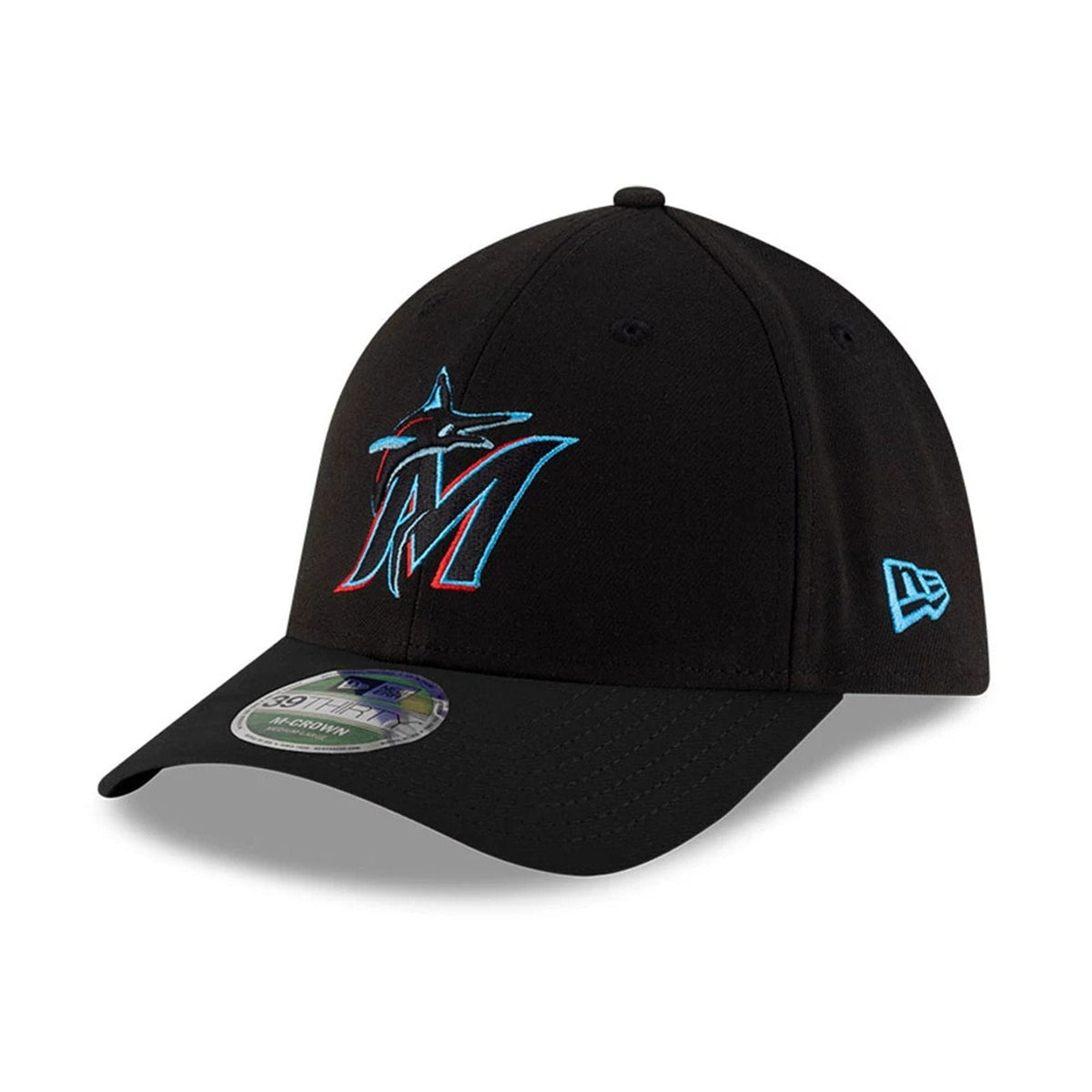 Marlins MLB Player Replica Black 39THIRTY M-Crown Stretch Fit Cap-zelvios