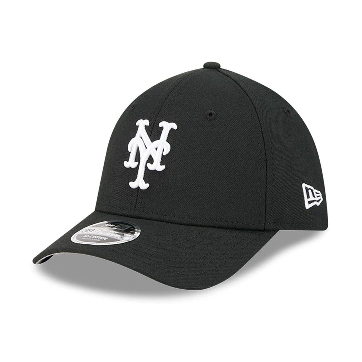 New York Mets MLB Black 39THIRTY M-Crown Stretch Fit Cap-zelvios