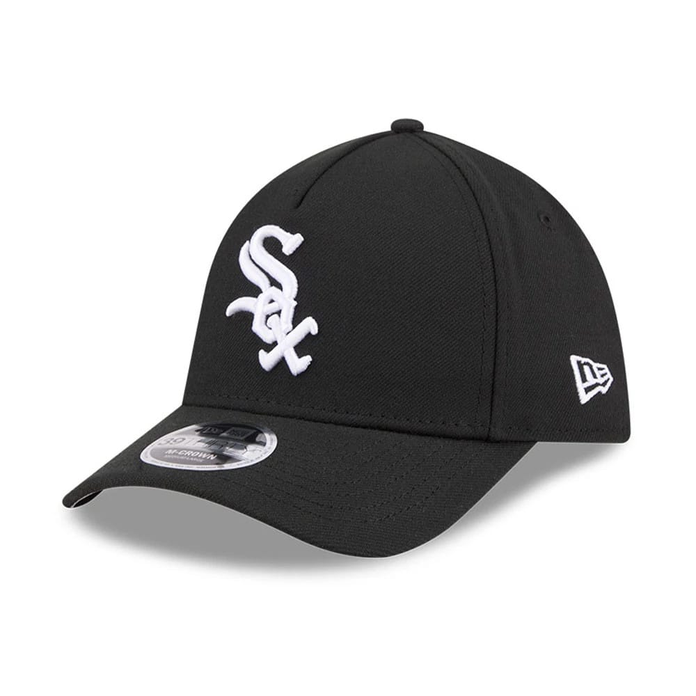 Chicago White Sox MLB Black 39THIRTY M-Crown A-Frame Stretch Fit Cap-zelvios