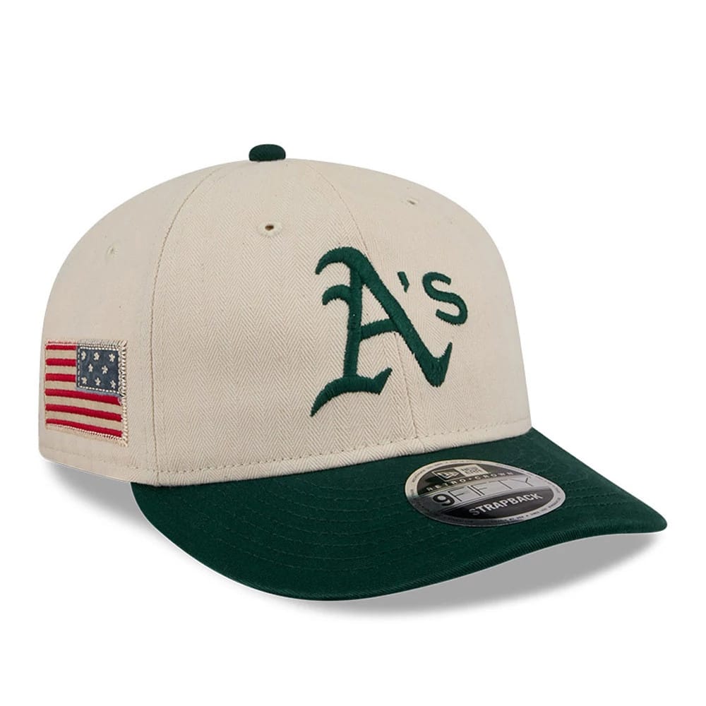 Athletics MLB Americana Herringbone White Retro Crown 9FIFTY Adjustable Cap-zelvios