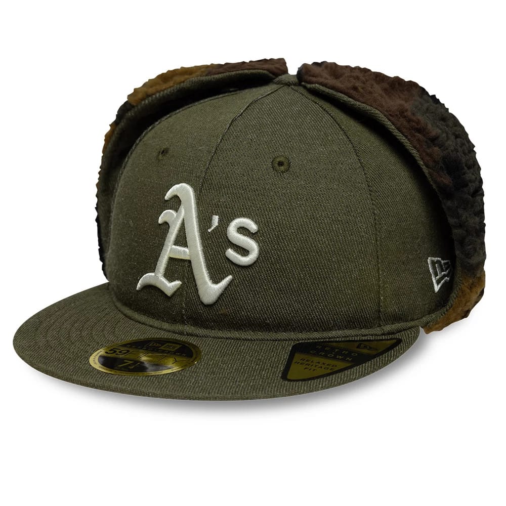 Athletics MLB Camo Open Green Retro Crown 59FIFTY Fitted Cap-zelvios