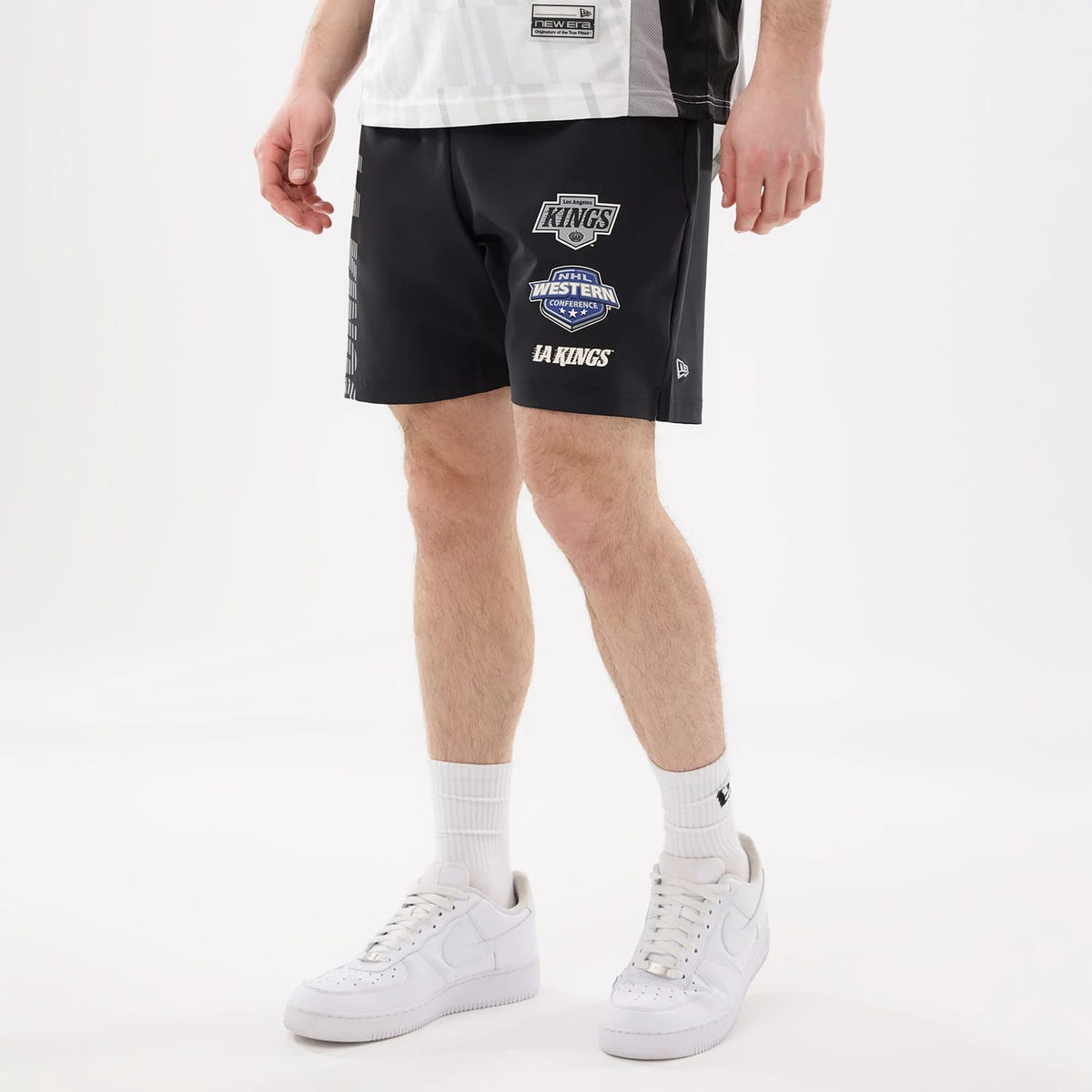LA Kings NHL Match Black Oversized Shorts-zelvios