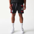 Chicago Bulls NBA Match Black Oversized Shorts-zelvios