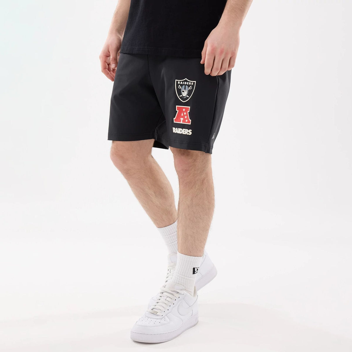 Las Vegas Raiders NFL Match Black Oversized Shorts-zelvios
