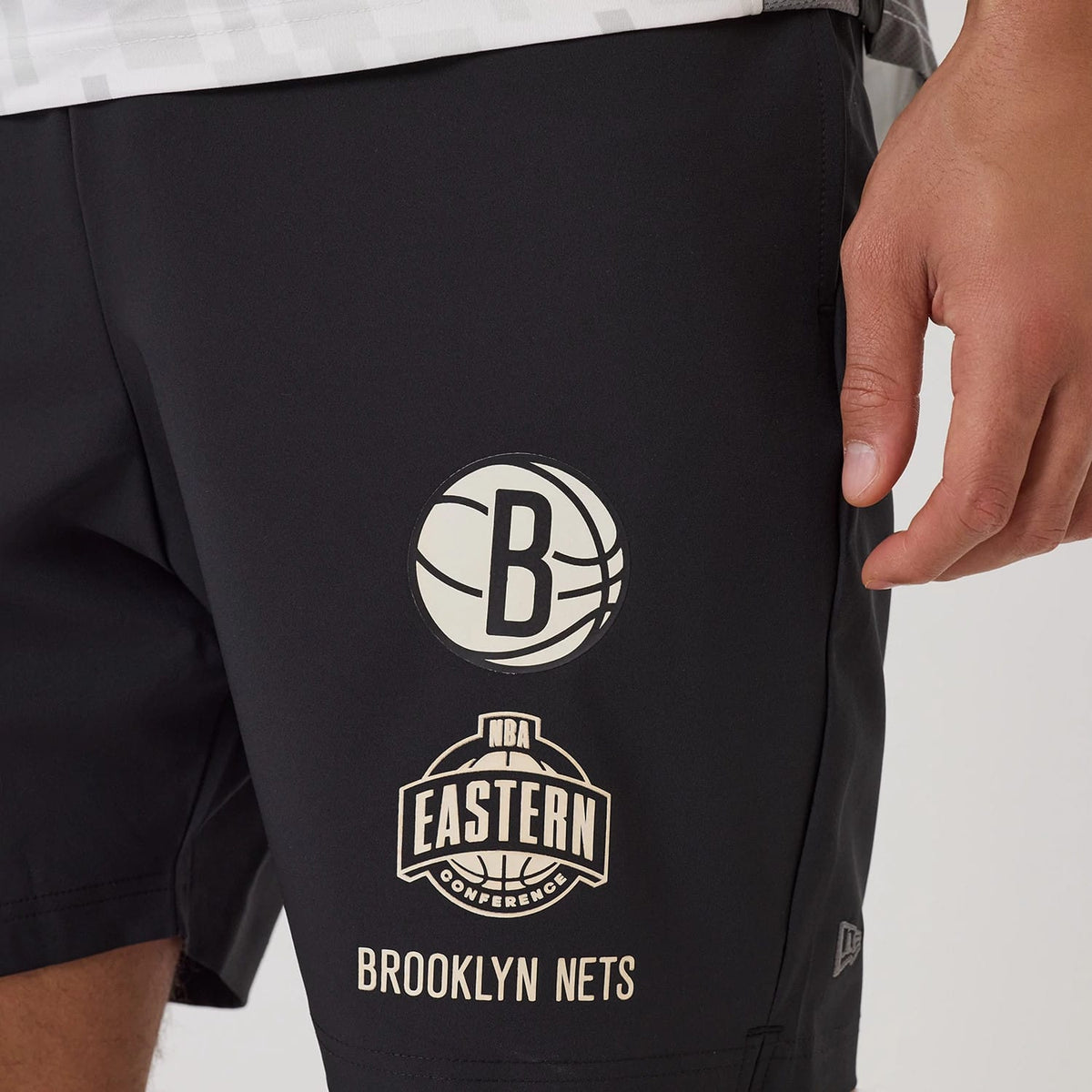 Brooklyn Nets NBA Match Black Oversized Shorts-zelvios