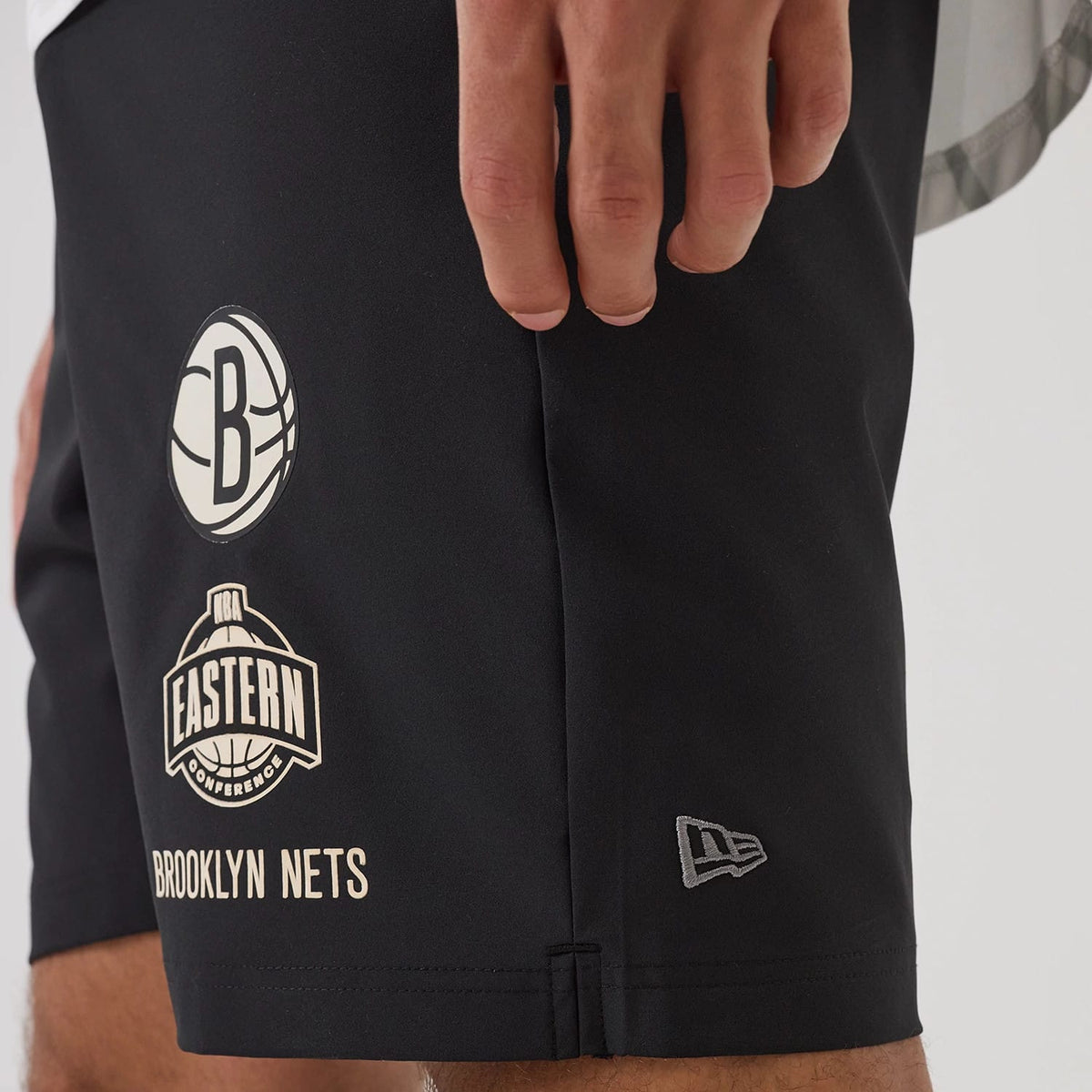 Brooklyn Nets NBA Match Black Oversized Shorts-zelvios
