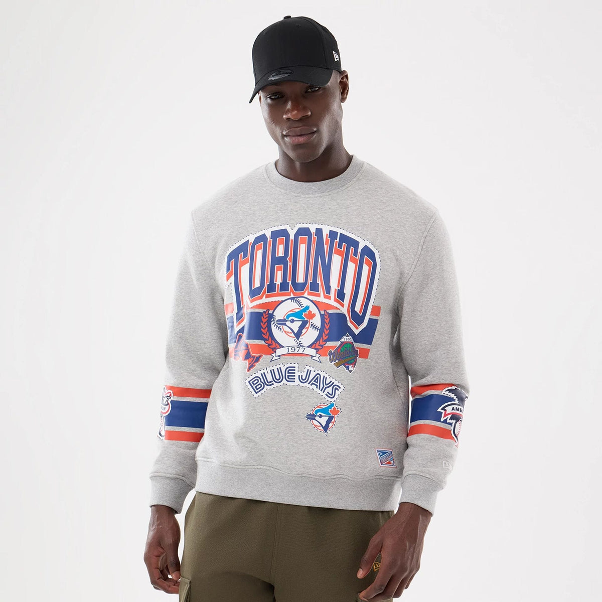 Toronto Blue Jays MLB Sport Classic Grey Crew Neck Sweater-zelvios