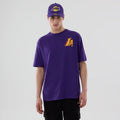 LA Lakers NBA Graphic Purple T-Shirt-zelvios