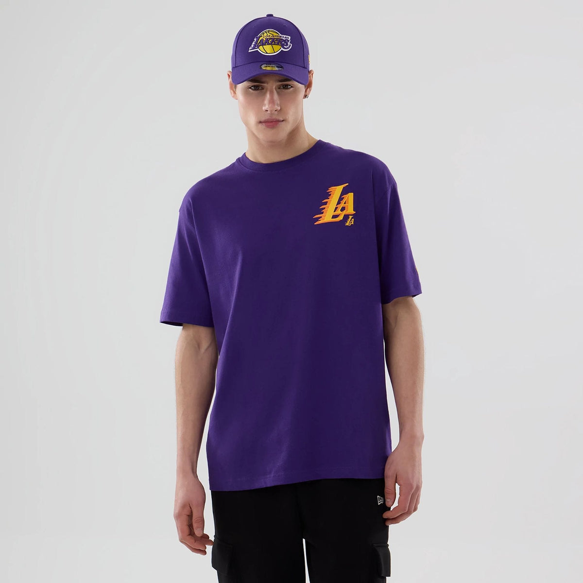 LA Lakers NBA Graphic Purple T-Shirt-zelvios