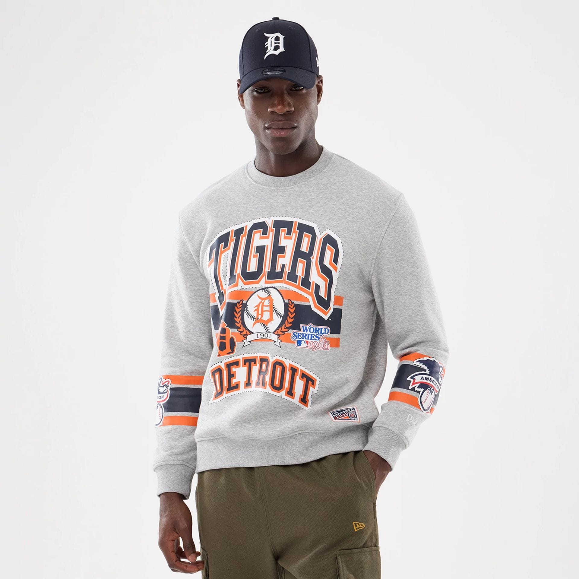 Detroit Tigers MLB Sport Classic Grey Crew Neck Sweater-kentox