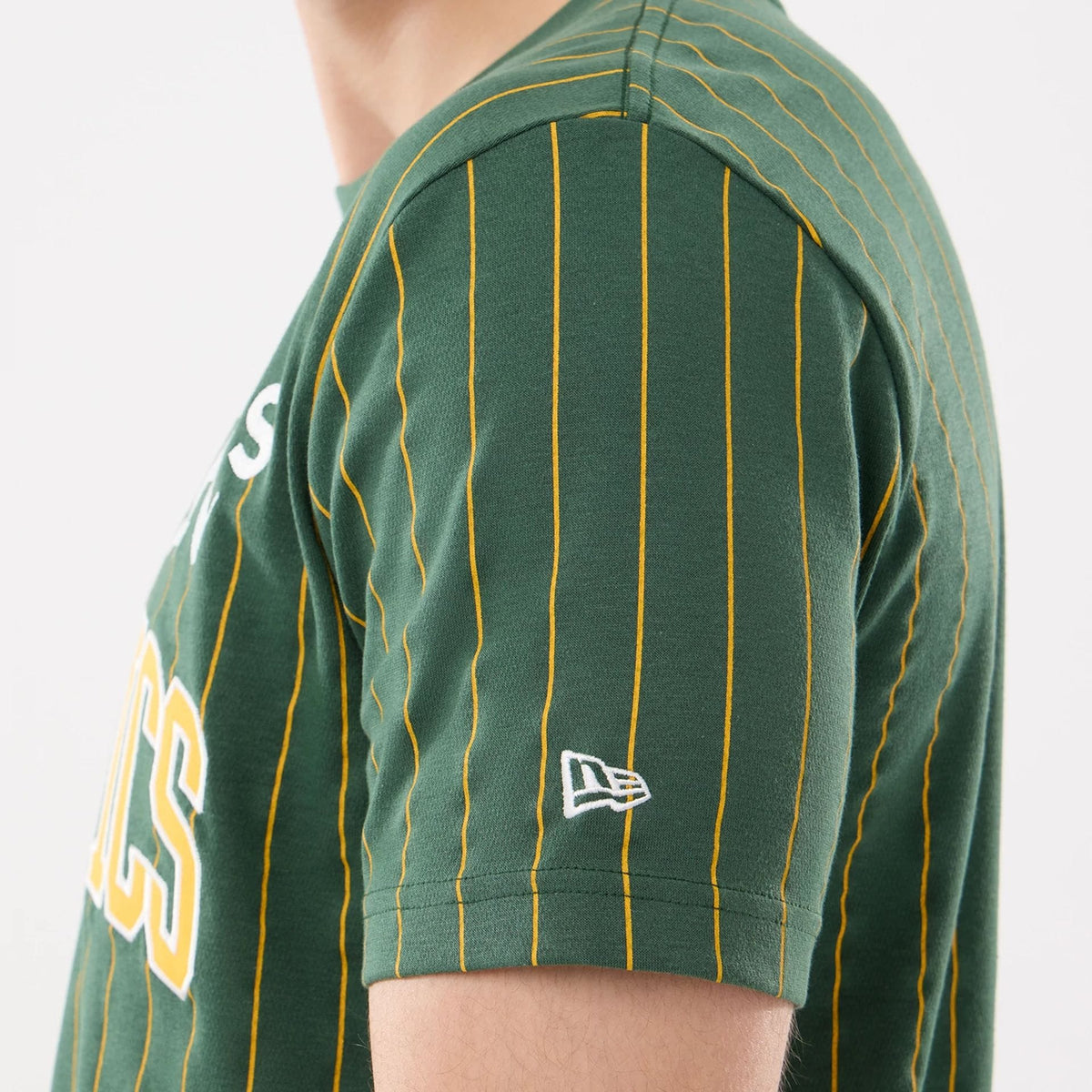 Athletics MLB Pinstripe Dark Green T-Shirt-zelvios