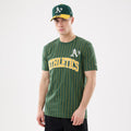 Athletics MLB Pinstripe Dark Green T-Shirt-zelvios